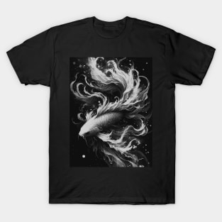 Monochromatic Karasu Black Koi Fish T-Shirt